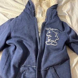 Fluffy Disney Park Navy Hoodie with Mickey